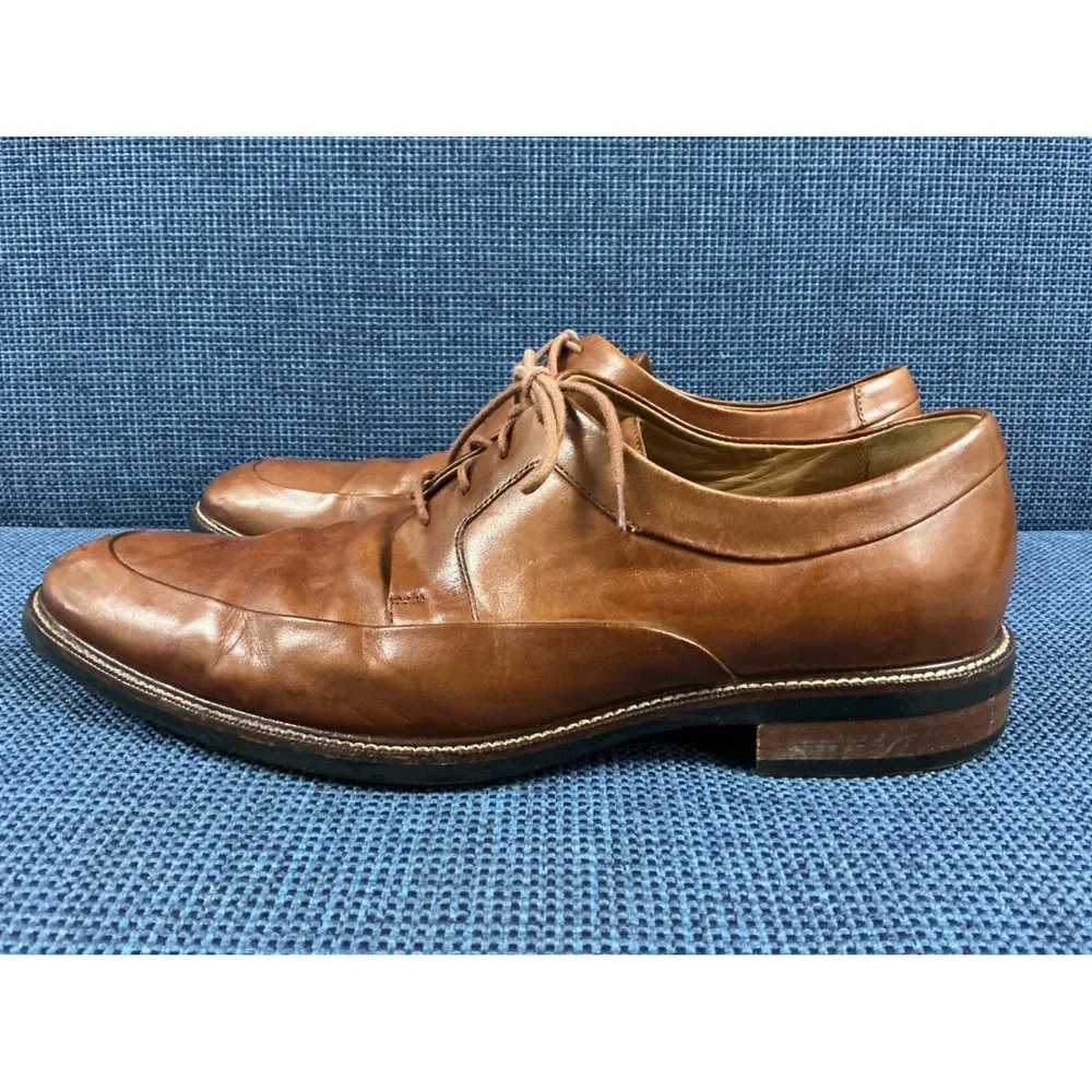 Cole Haan Mens British Tan‎ Leather Apron Toe Derby Shoes Size 11 M C11011